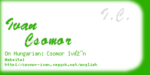 ivan csomor business card